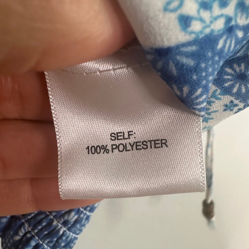 Rose + Olive Blue Floral Patchwork Lightweight Pu… - image 7